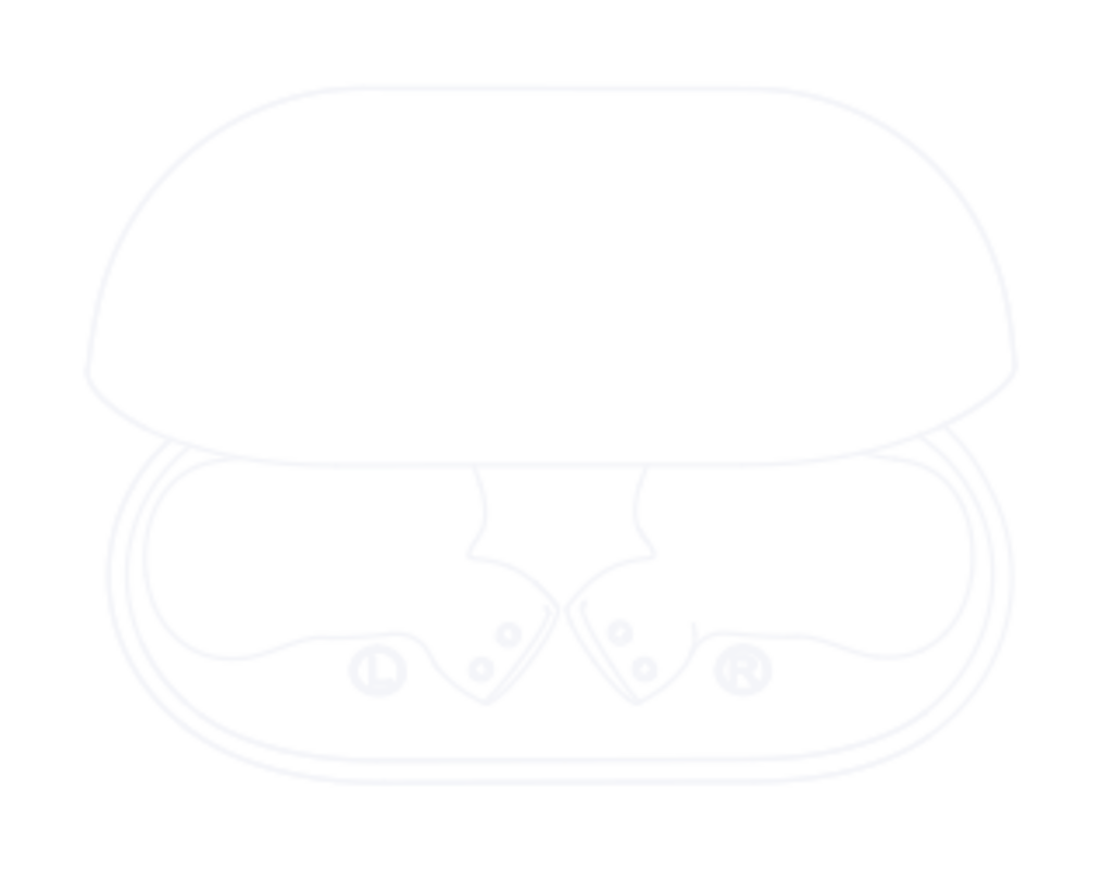 ITEXMI Xpods Pro charging case with earbuds inside, outline illustration